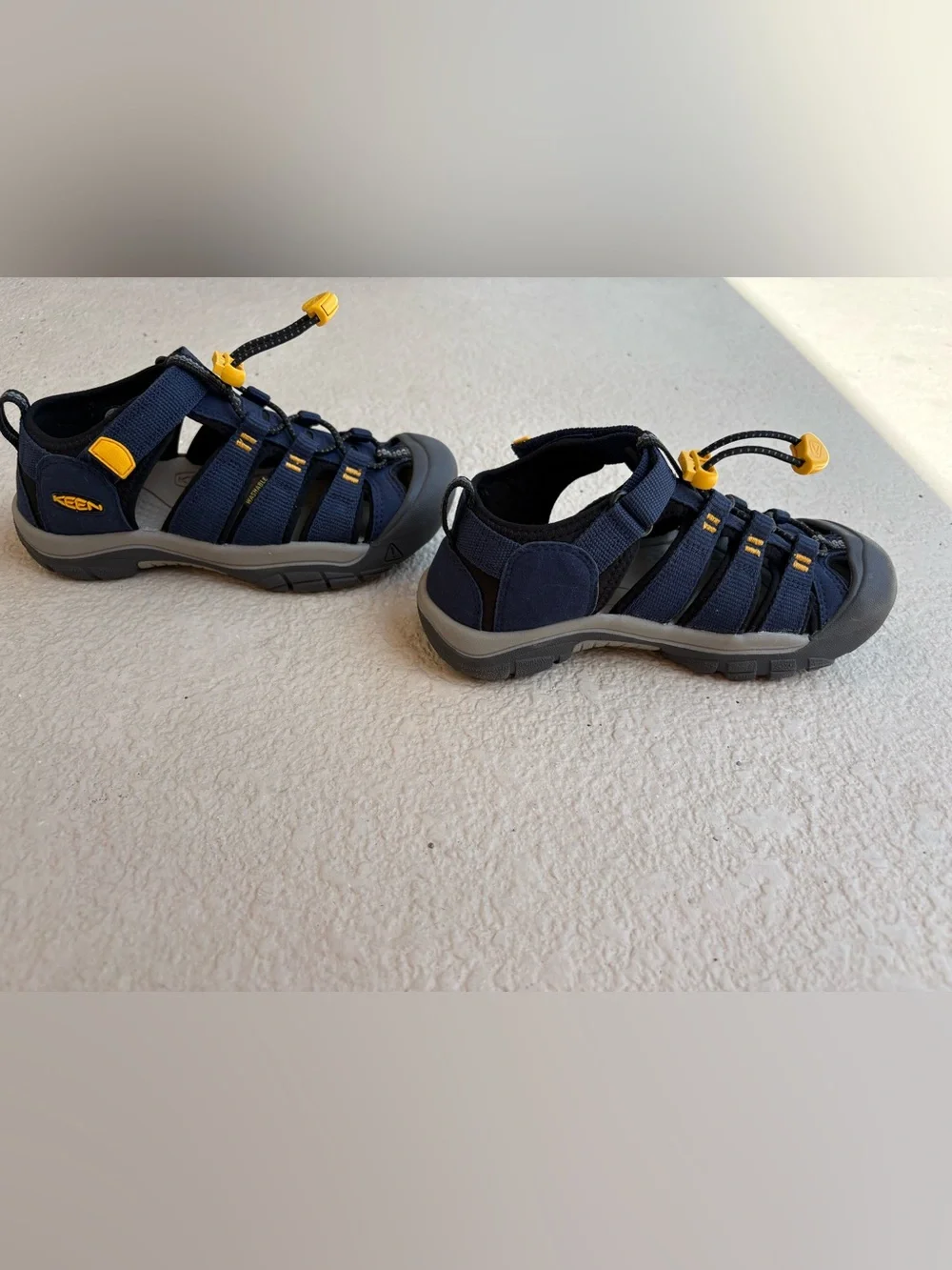 Keen Kids Newport H2 Sandals - Navy with Yellow Accents